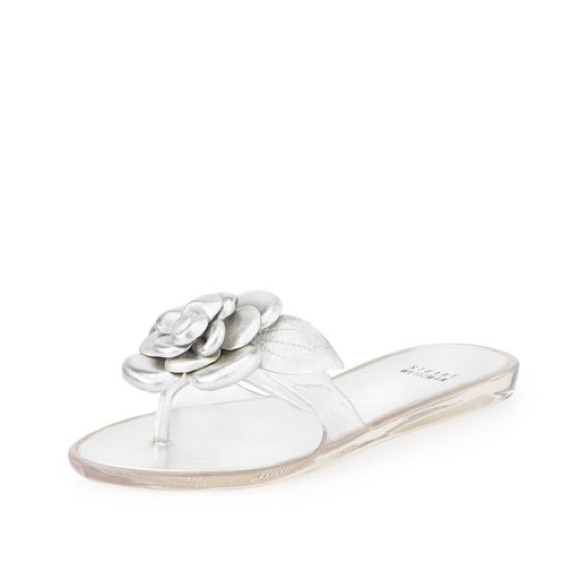 Nwot Stuart Weizmann Bloomed Floral Thong Sandal